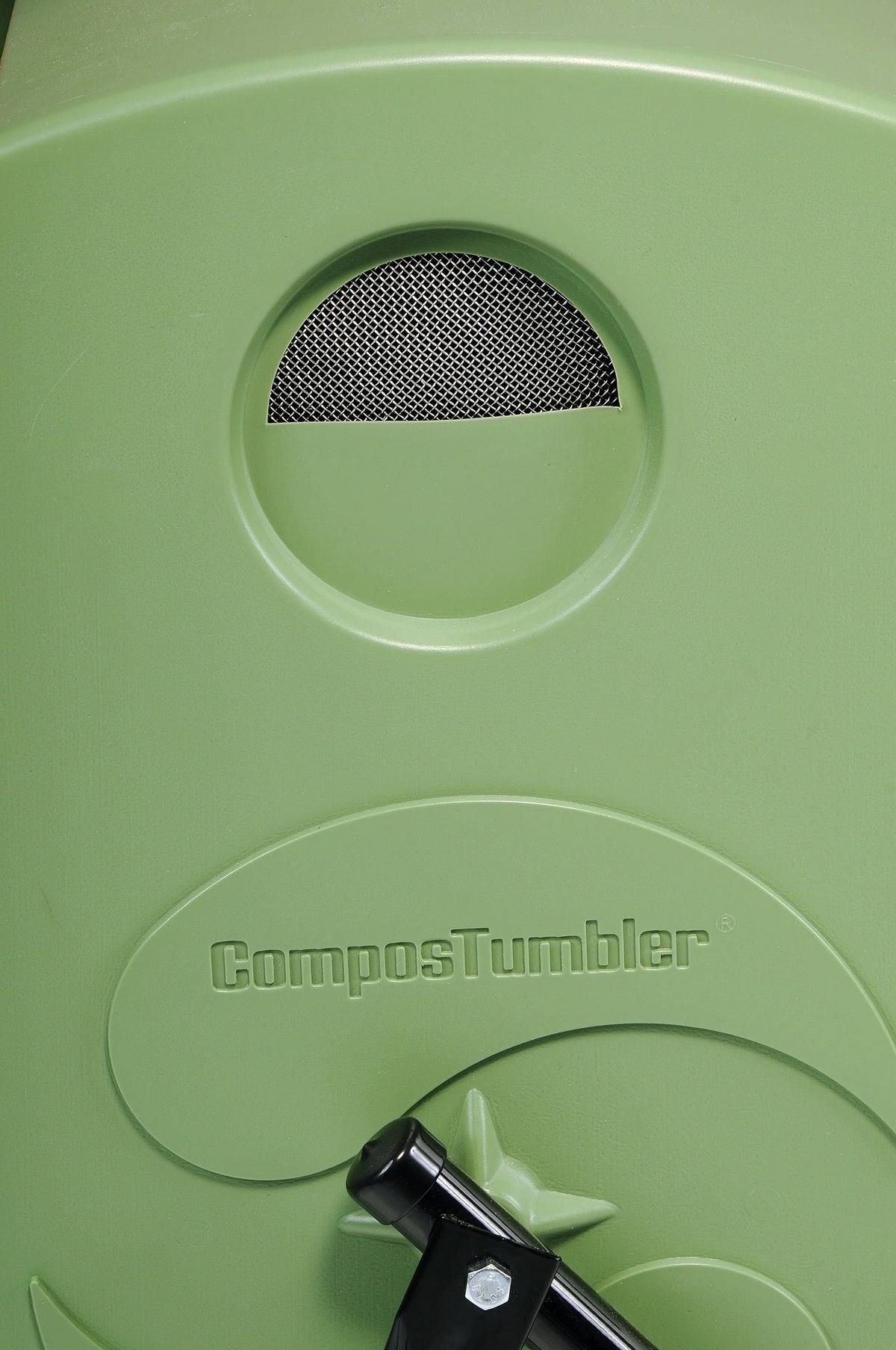 Mantis Back Porch ComposTumbler 37 gal Black Metal Freestanding Composting Bin with Air Vents