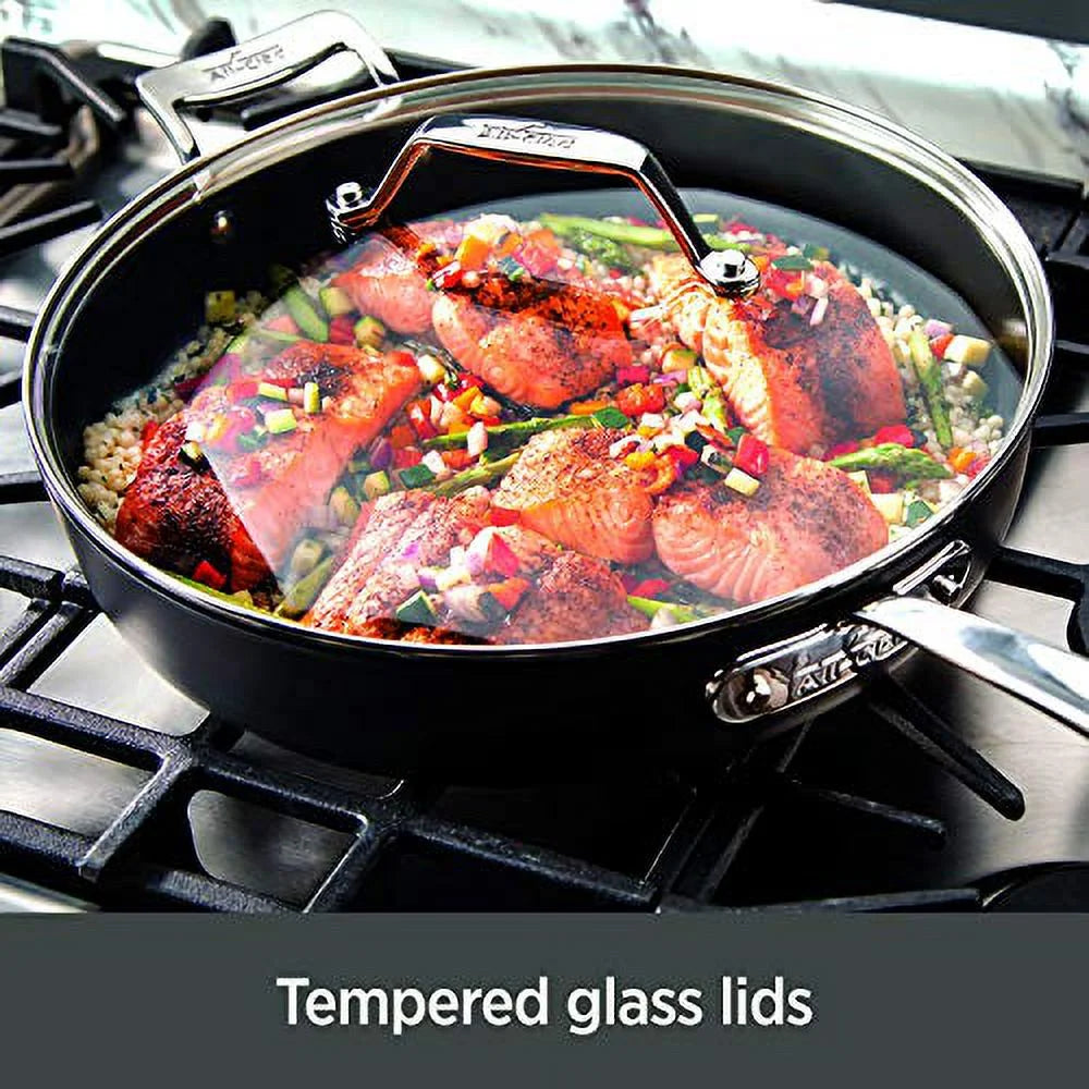 All-Clad Essentials Hard Anodized Nonstick Cookware Set, 10 piece