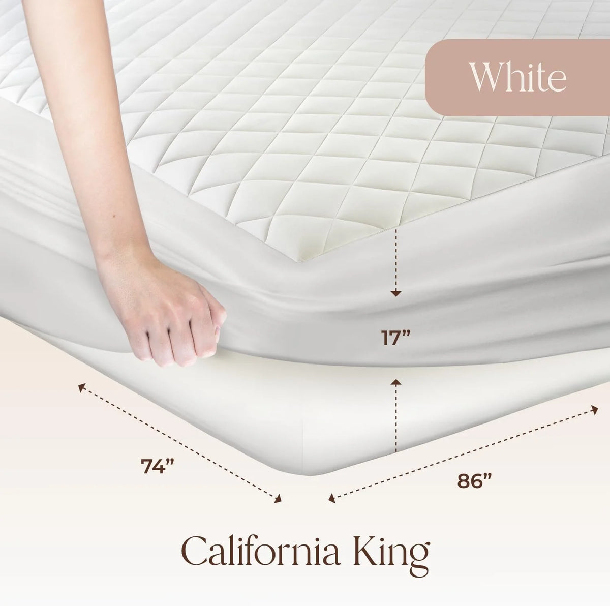Whisper Organics 100% Cotton Organic Mattress Protector, 500TC Mattress Pad, Twin size, White