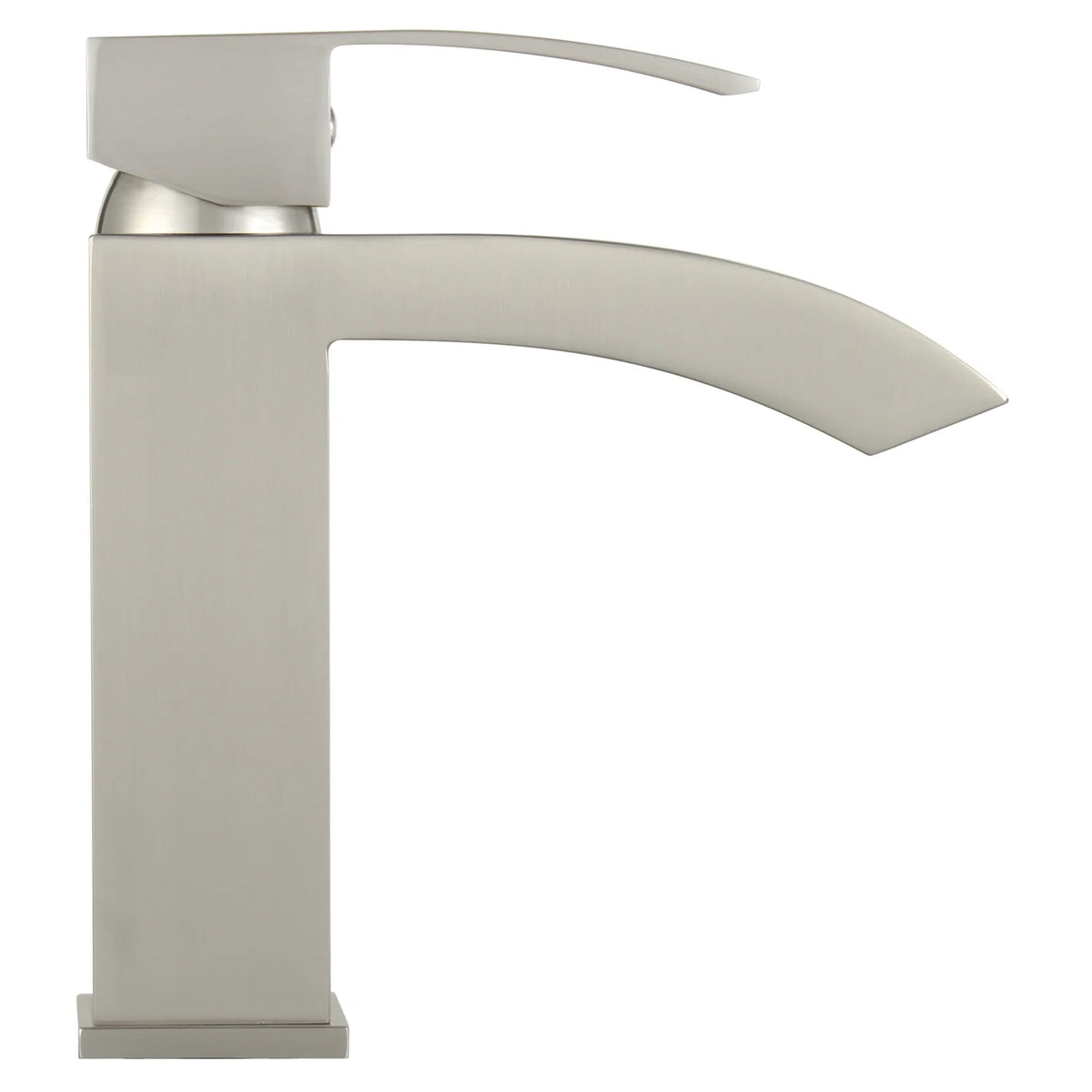 Marella 6" Single Hole Single Handle Modern Bathroom Sink Faucet, Matte White/Polished Chrome