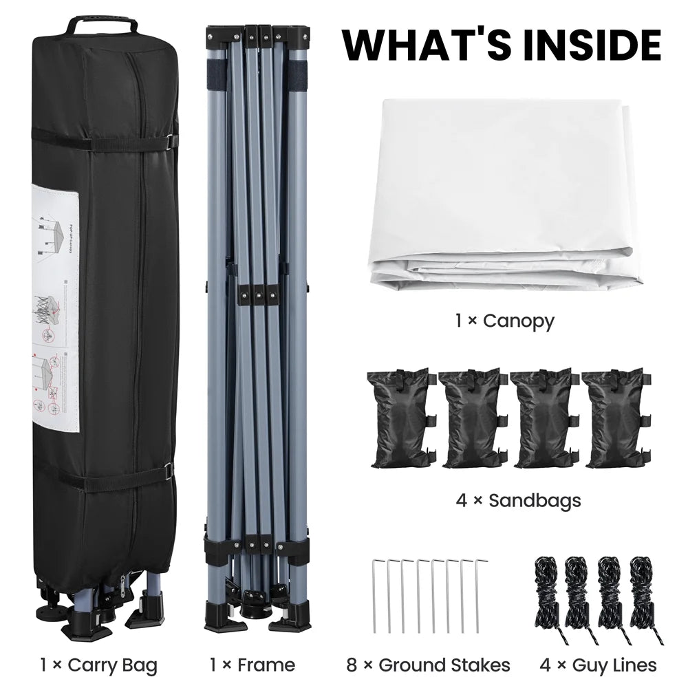 Renwick 10x10 Ft Instant Pop Up Canopy with One Push To Lock Setup Mechanism, Blue