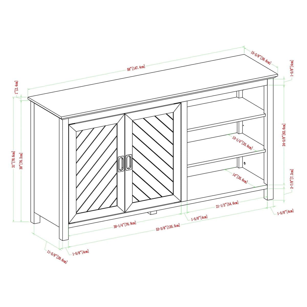 Manor Park Transitional 2 Door Sideboard, Birch