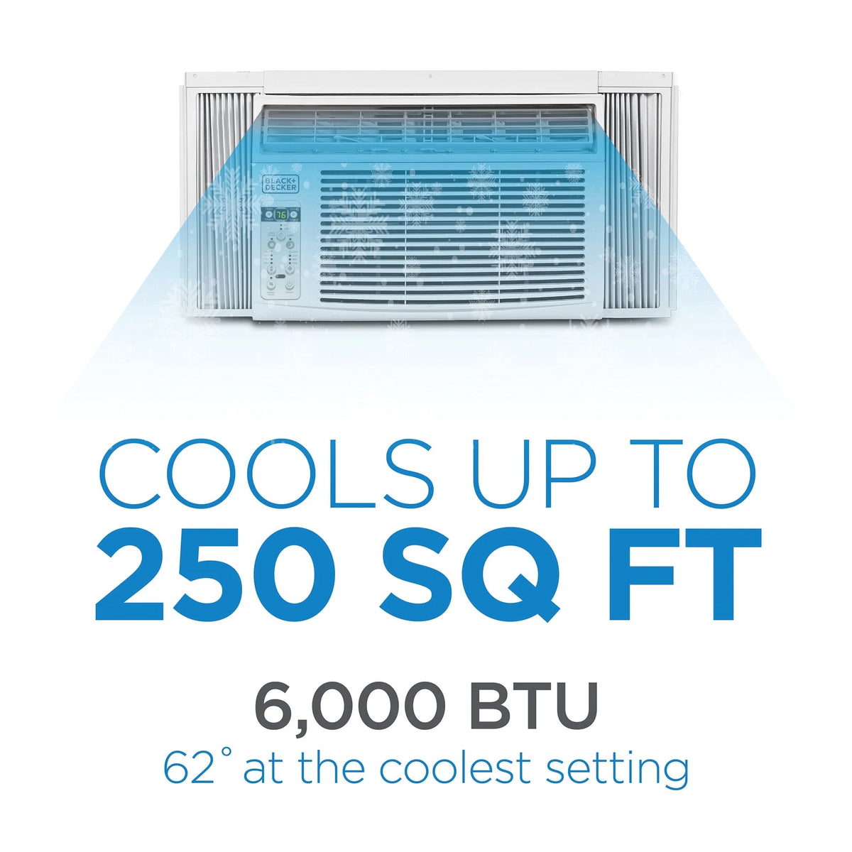 BLACK+DECKER BD06WT6 Window Air Conditioner 6000 BTU, Cools up to 250 Square feet, White