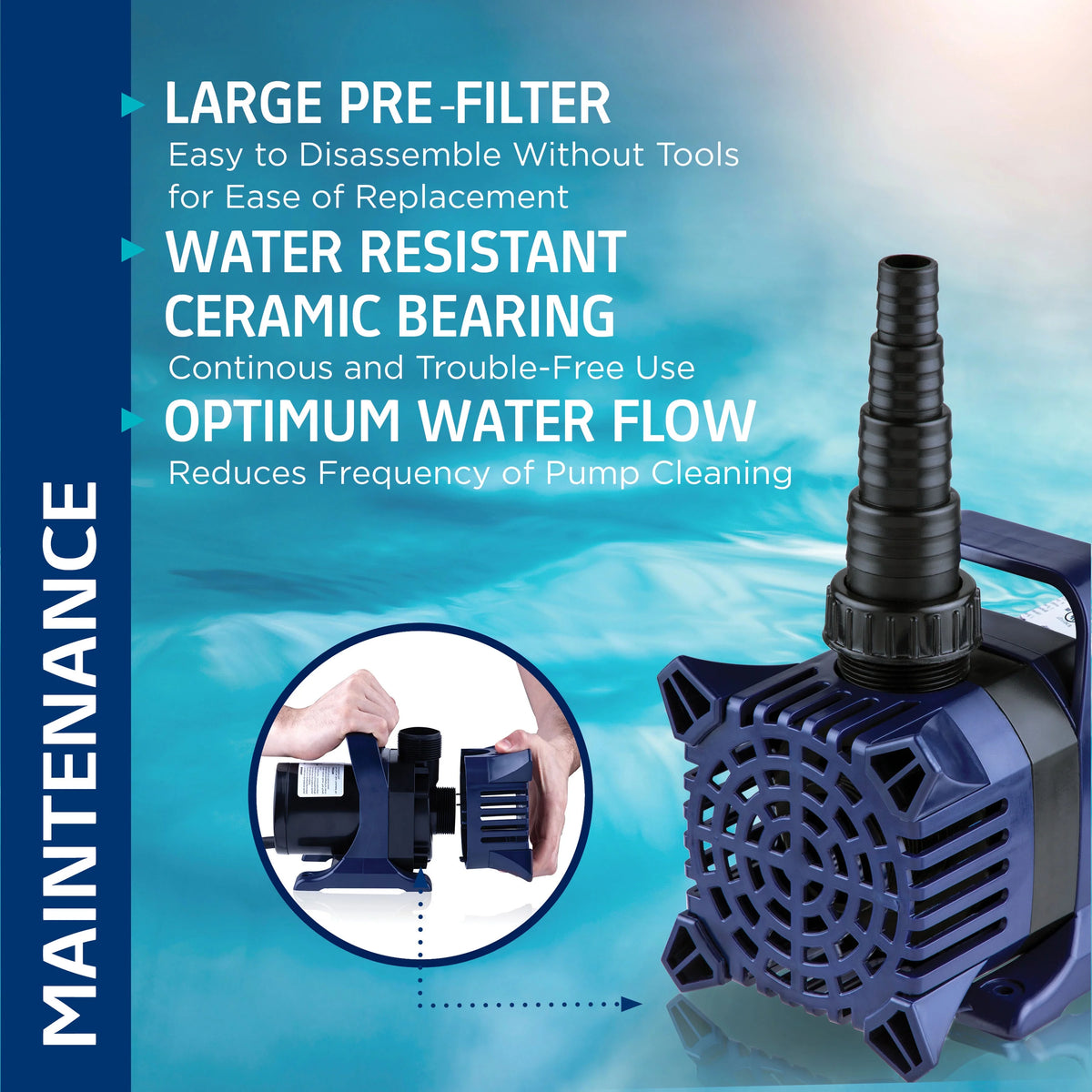 Alpine Corporation 2100 GPH Cyclone Pond Pump Submersible