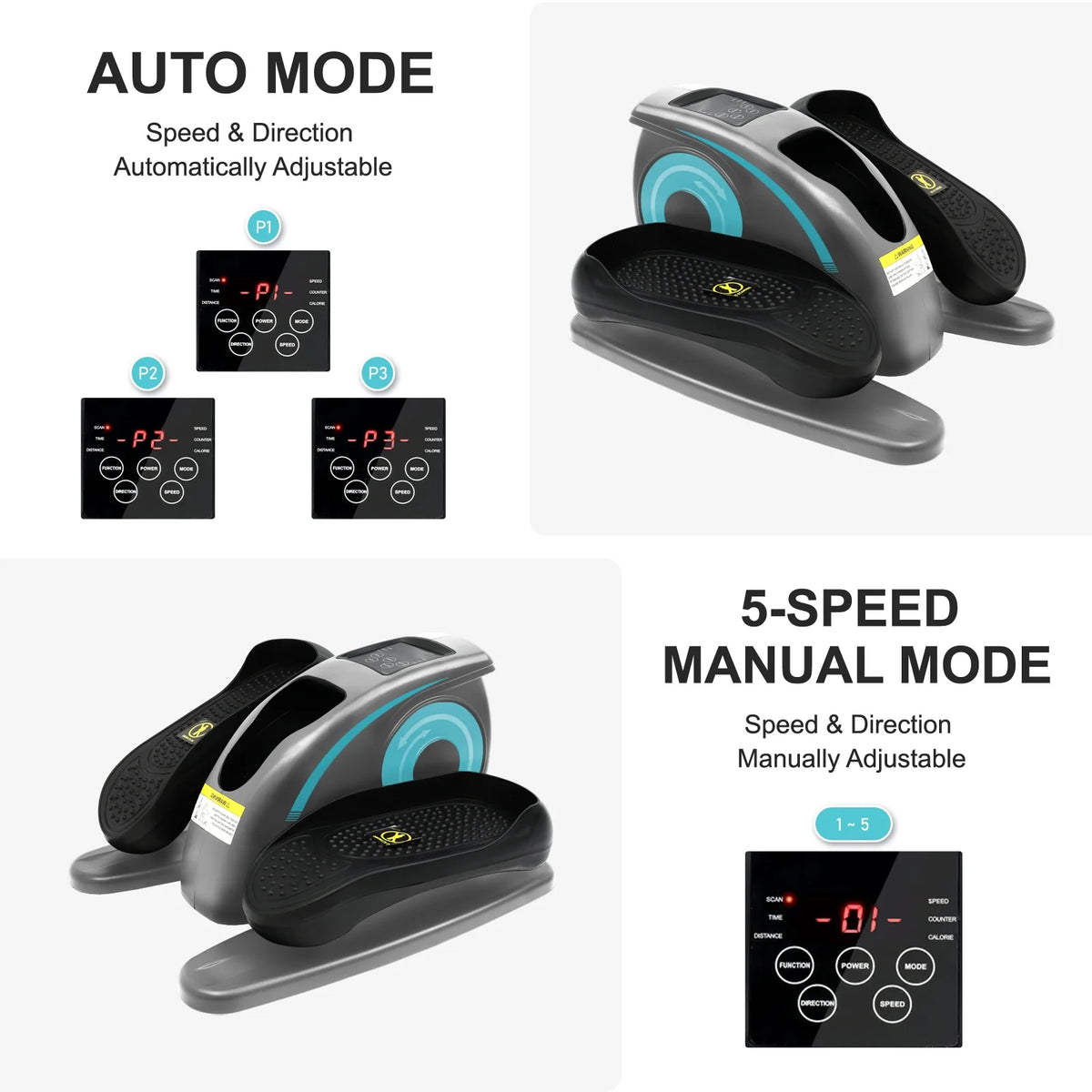 Baokaler Under Desk Elliptical Exercise Machine, Electric Elipsefit Leg Exerciser while Sitting for Seniors,12 Adjustable Speeds with Remote Control