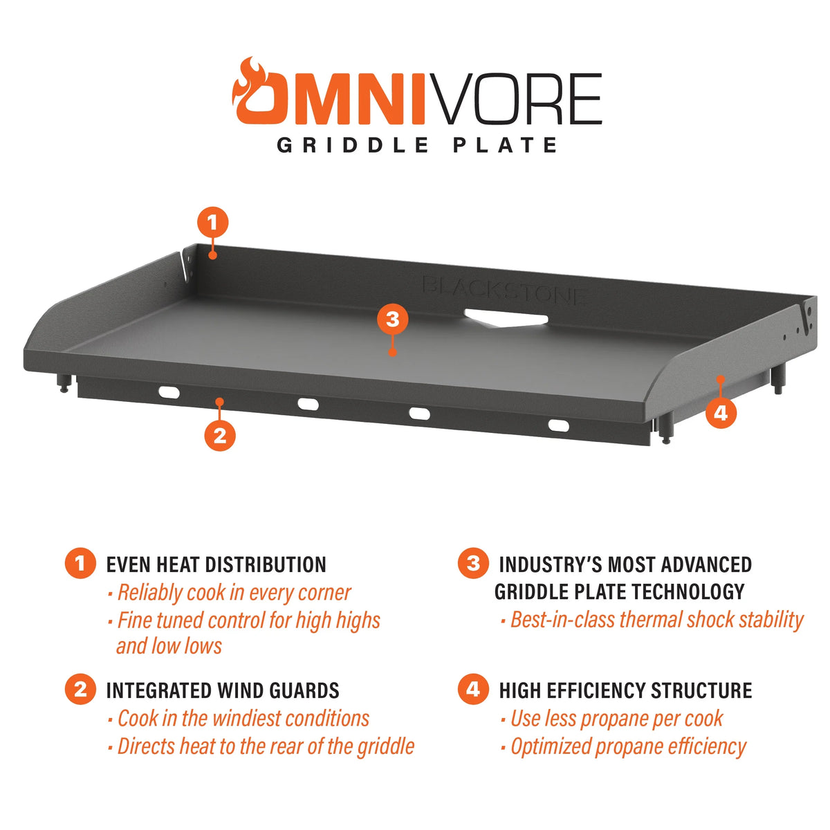 Blackstone 2-Burner 28�� Propane Griddle with Hood and Omnivore Griddle Plate