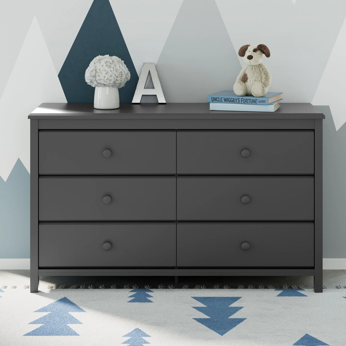 Storkcraft Alpine 6 Drawer Nursery Double Dresser, White