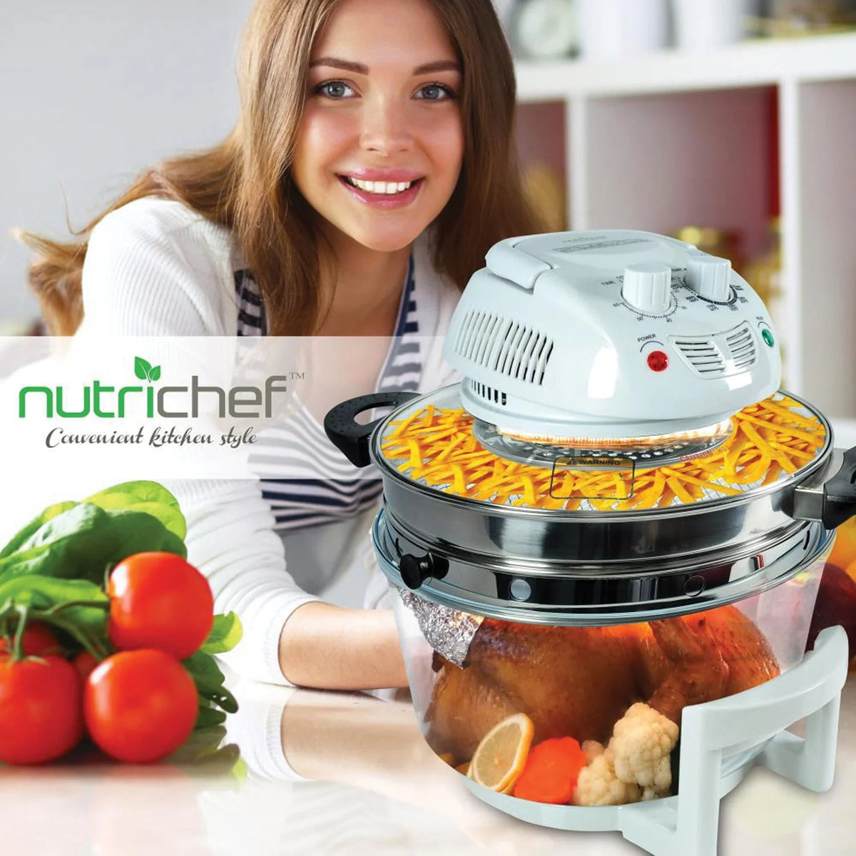 Nutrichef Halogen Oven Air-fryer/infrared Convection Cooker
