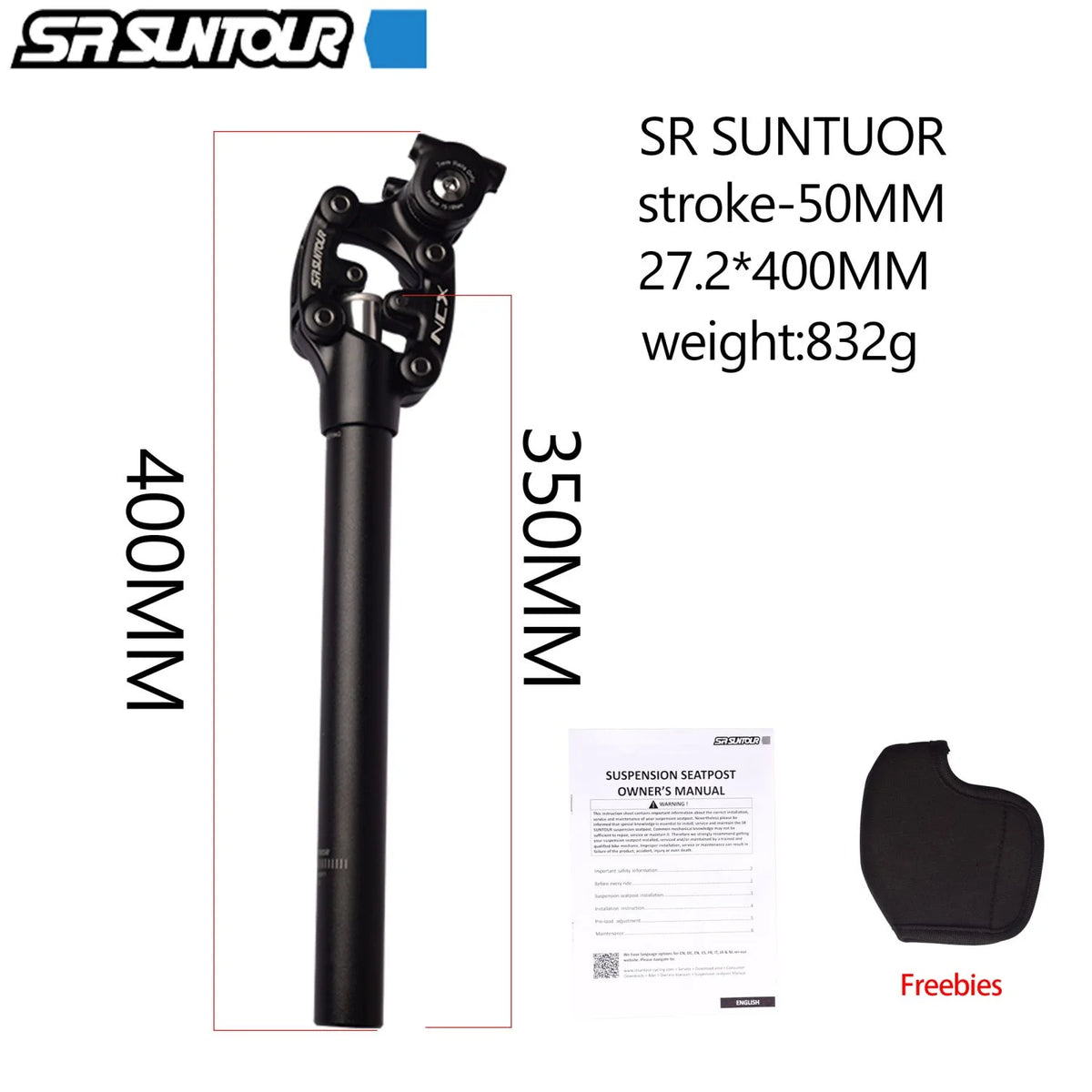 SR Suntour NCX Bicycle Suspension Seat Post with Standard Spring��Specification 27.2*350mm