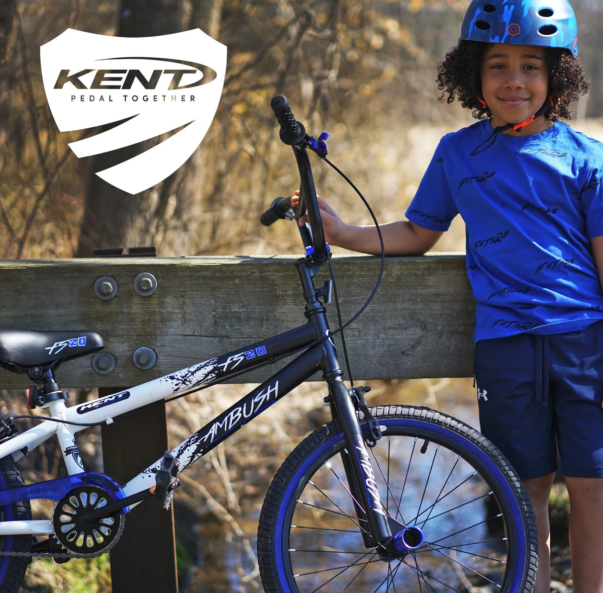 20" Kent Ambush BMX Bicycle, 20" Wheels, Child Ages 7-14 Years, Blue
