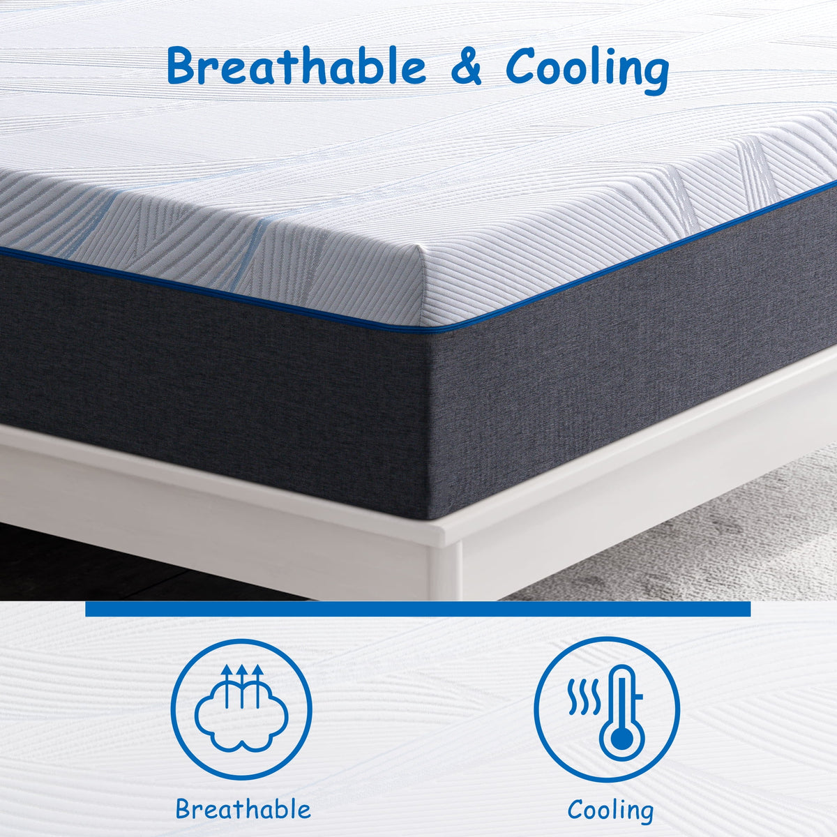 Queen Mattress, 10" Lecuneey Queen Memory Foam Mattress in a Box