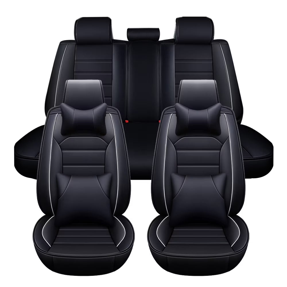 OTOEZ Leather Car Seat Cover Universal 5 Seats Full Set Front Rear Seat Protector