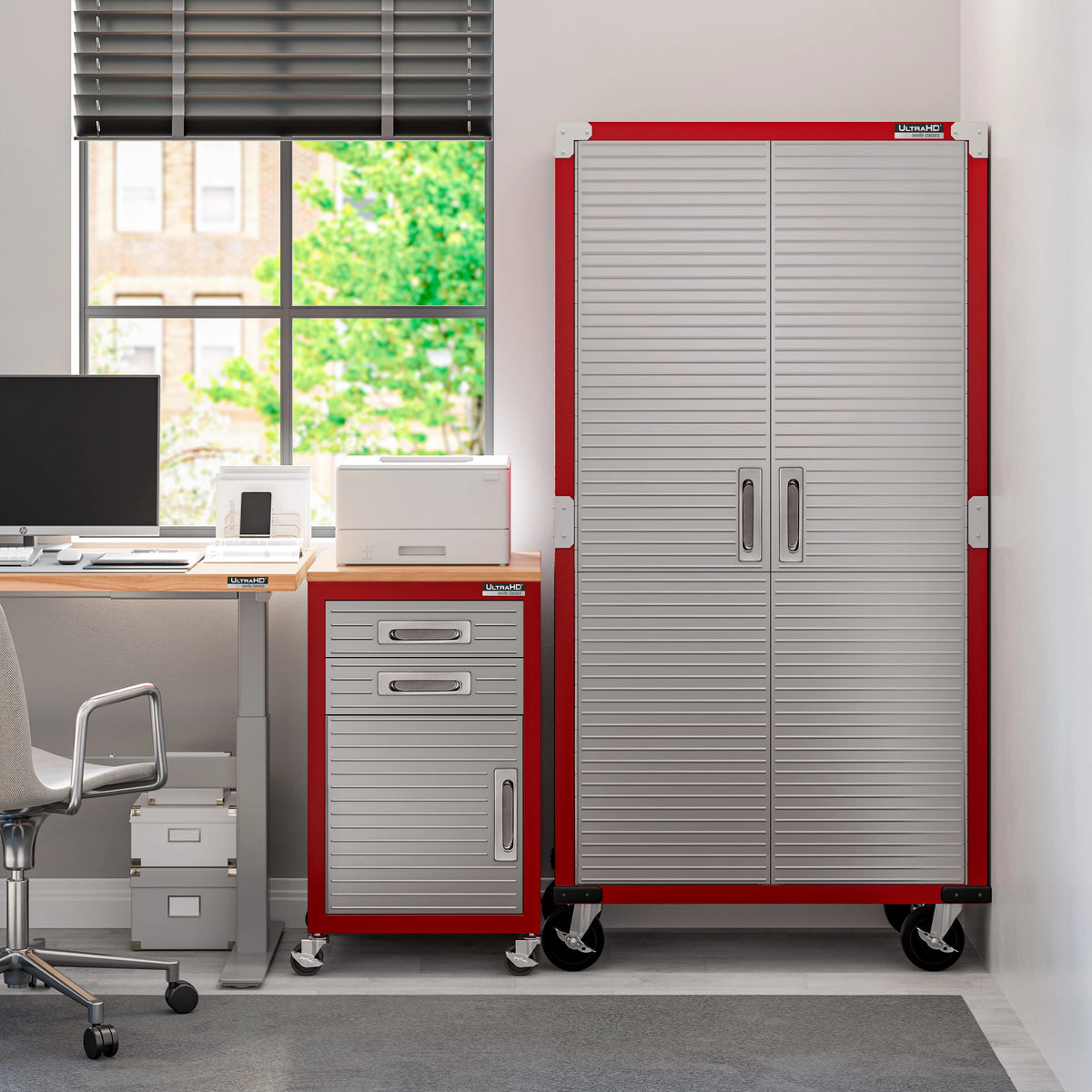 Seville Classics ULTRAHD? 2-Drawer Rolling Steel File Cabinet, Granite Gray