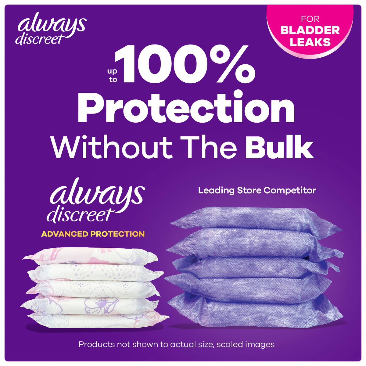 Always Discreet Advanced Protection Incontinence Pads for Women, Ultimate Absorbency, Extra Long, 76-count