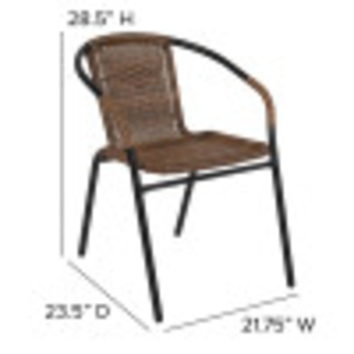 Flash Furniture Lila Indoor/Outdoor Stacking Rattan Patio Chairs, Set of 2, Beige