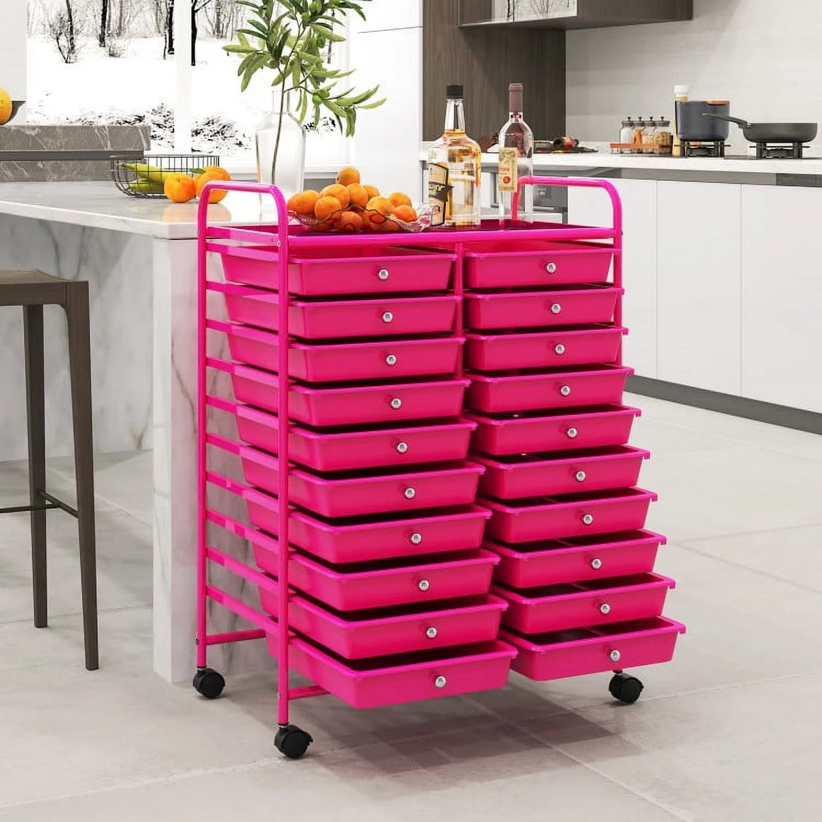20 Drawers Rolling Storage Cart Studio Organizer