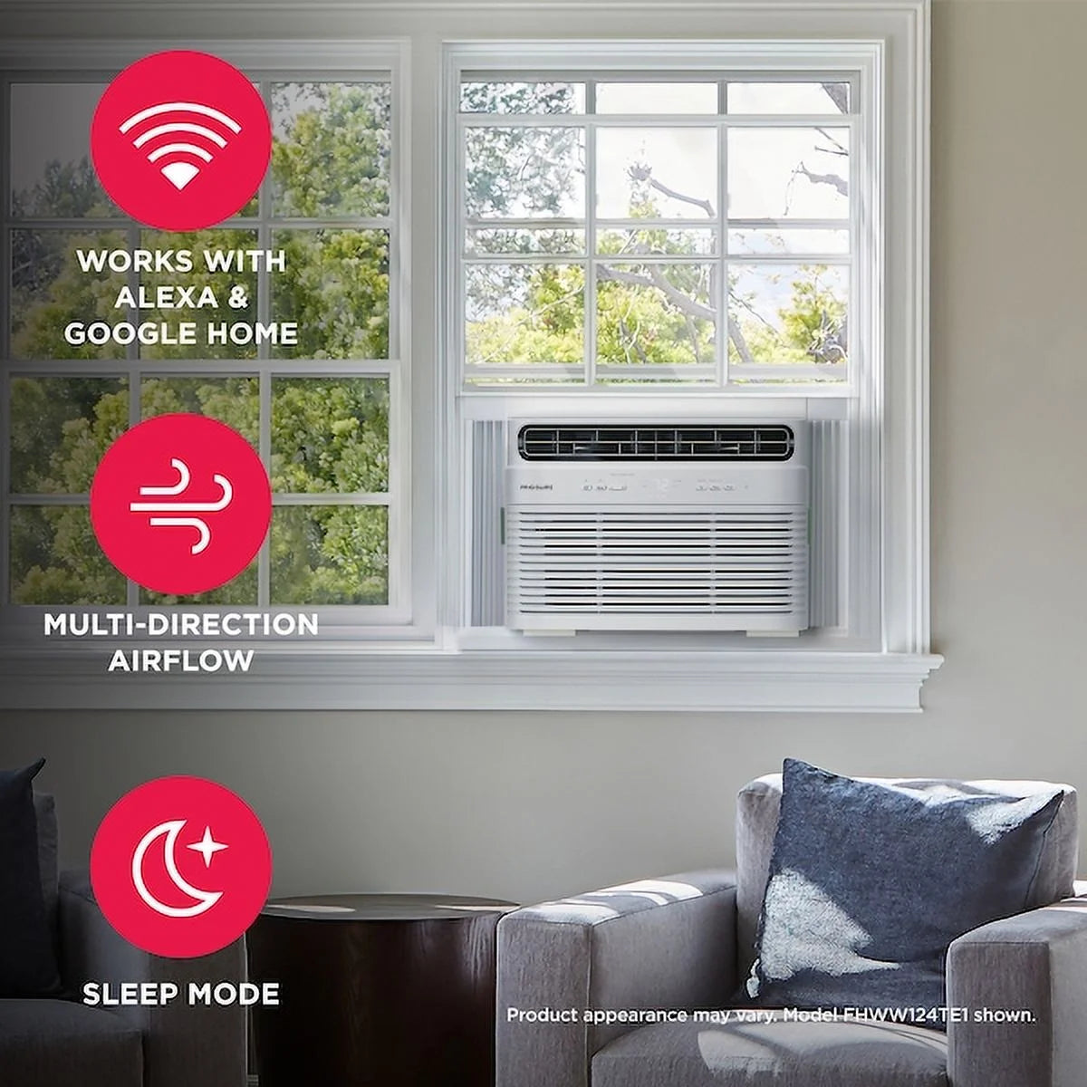 Frigidaire 8,000 BTU Window Room Air Conditioner with Wi-Fi up to 350 sq ft, White