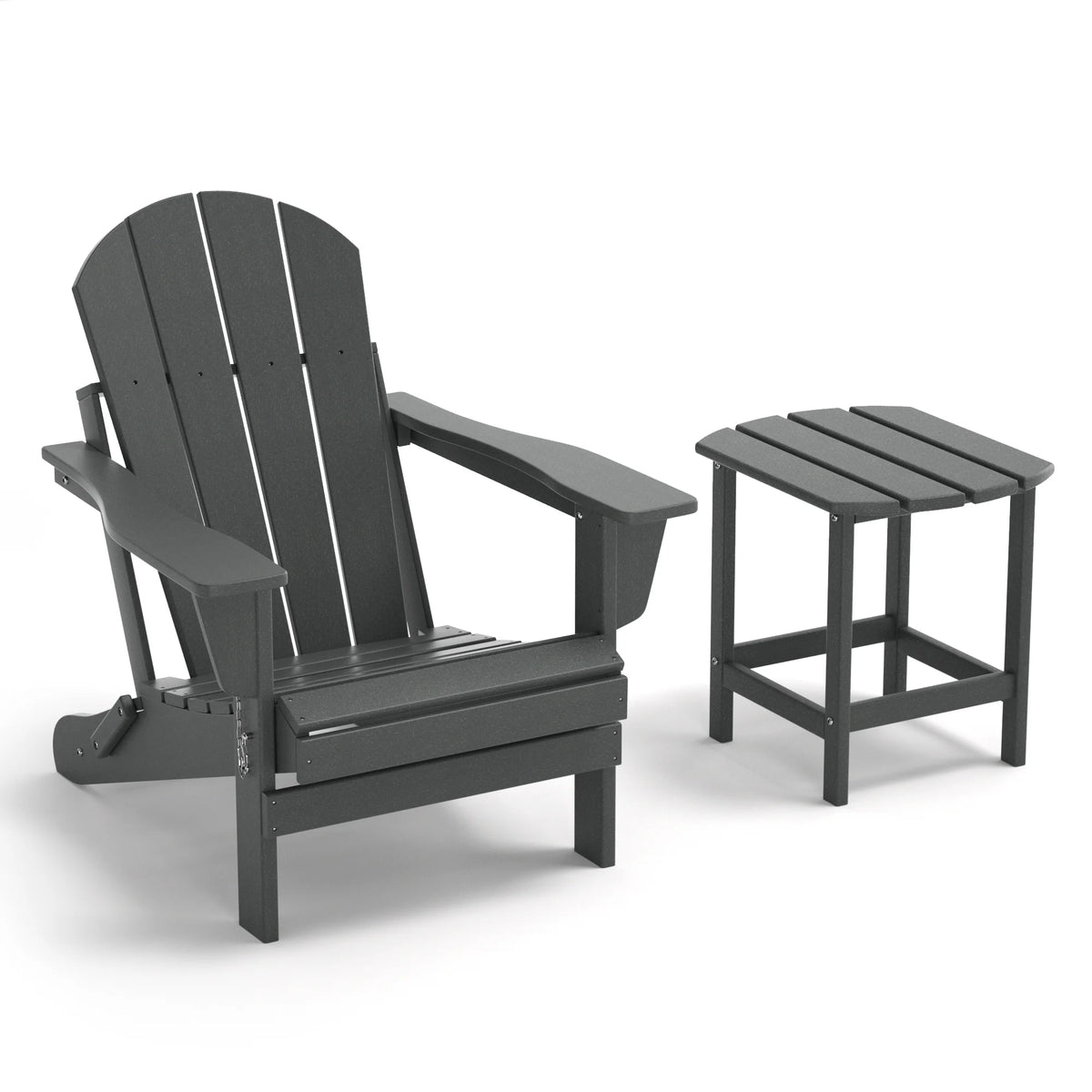 TORVA Folding Adirondack Chair, Fire Pit Chair,Patio Outdoor Chairs All-Weather Proof HDPE Resin for BBQ Beach Deck Garden Lawn Backyard, Black