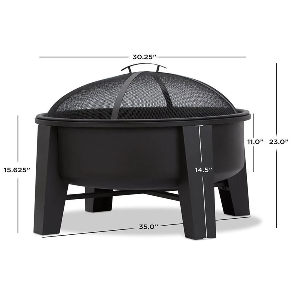 Real Flame Forsyth Wood-Burning Iron Fire Pit in Black