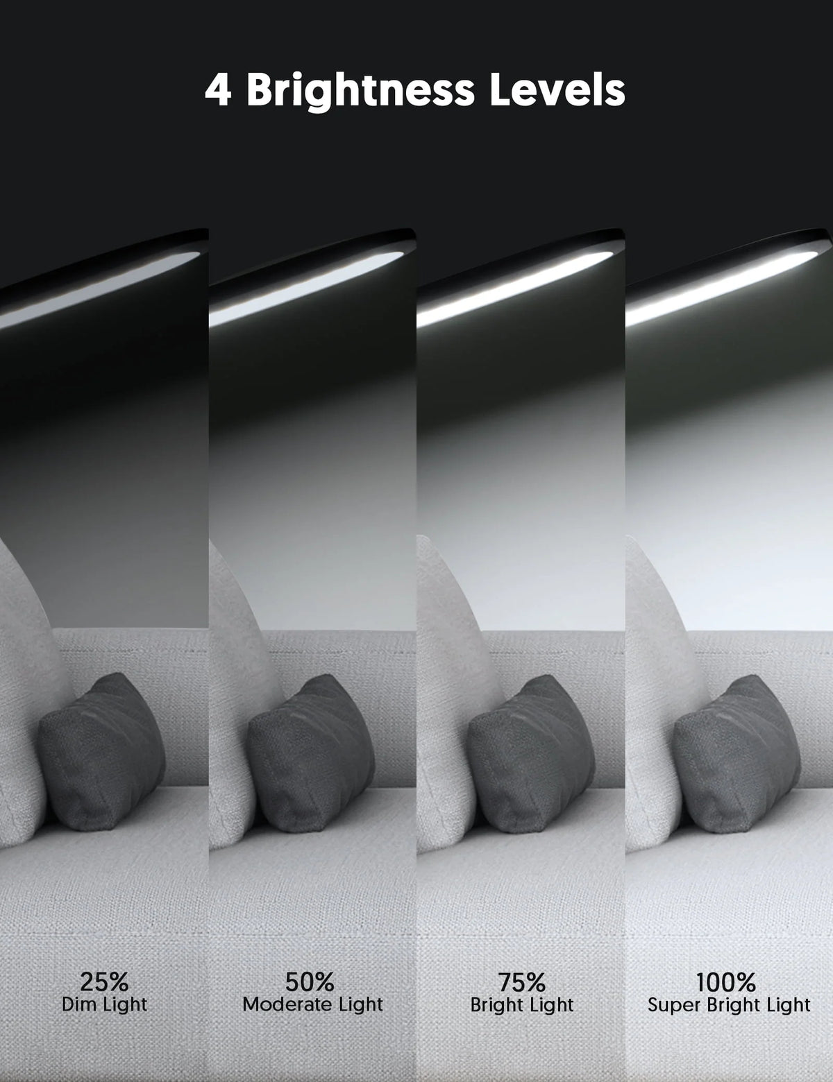TECKIN Floor Lamp, Dimmable Black Lamp with 5 Color& 4 Brightness and Adjustable Gooseneck