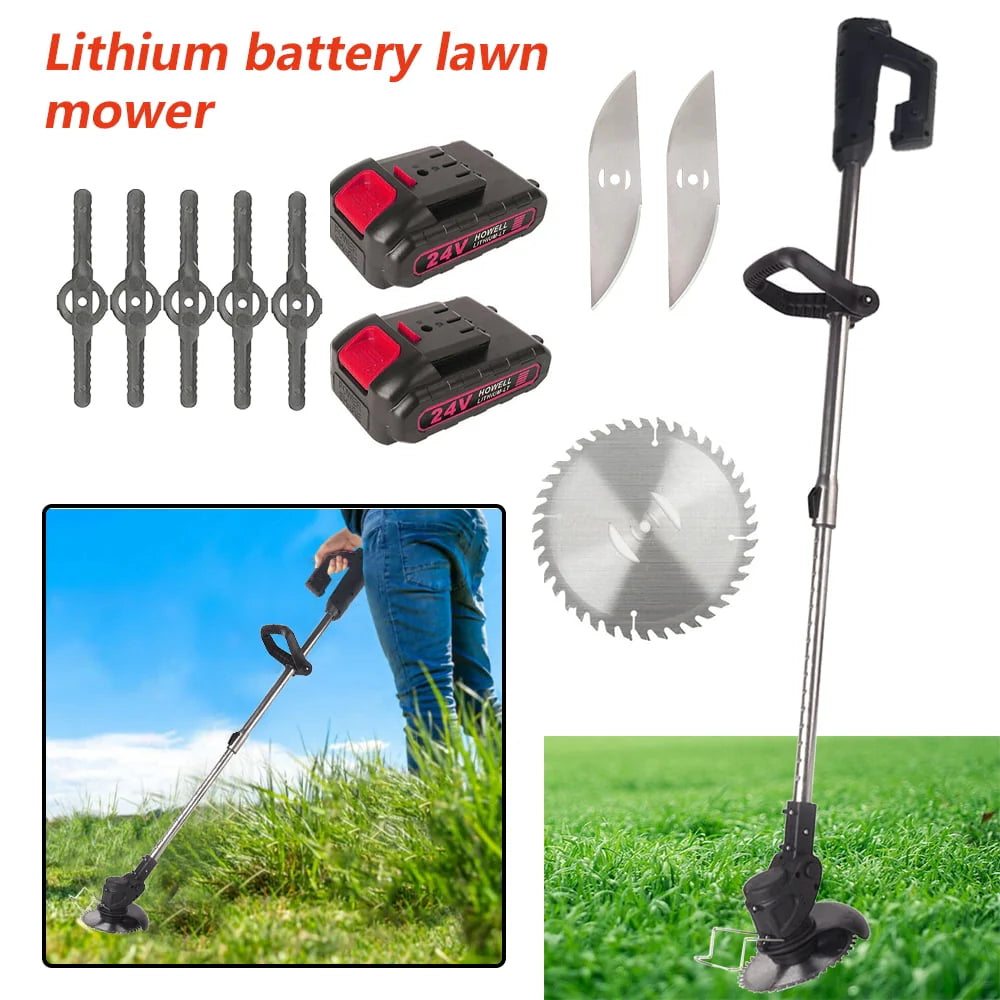 Paddsun Electric Weed Eater Lawn Edger Cordless Grass String Trimmer Cutter 24V &Battery