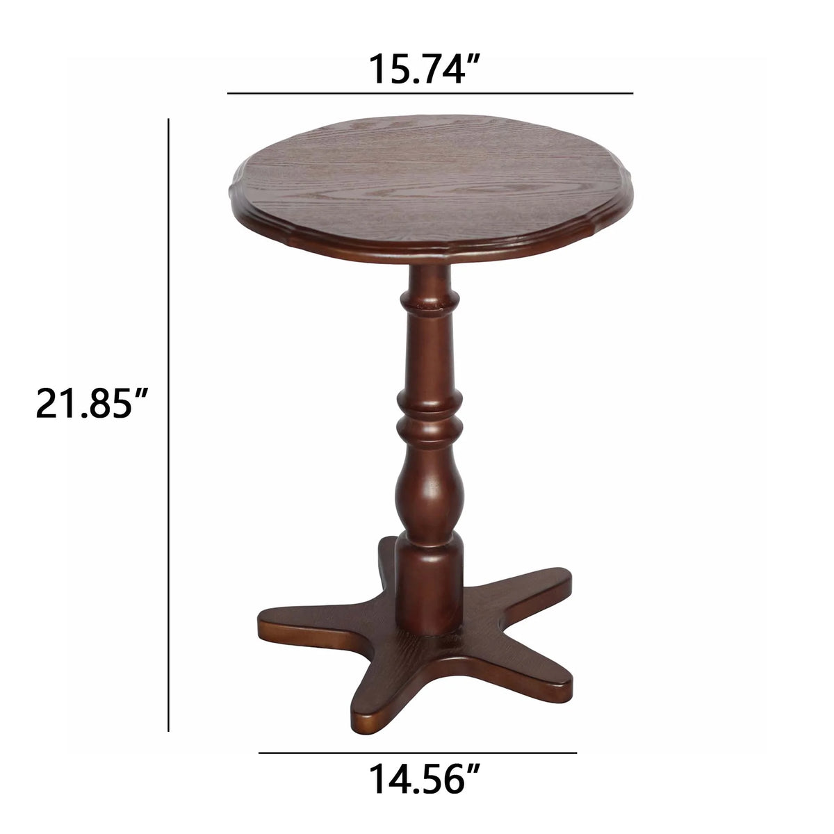 Homy Casa Round Pedestal Dining Table for Small Kitchen or Breakfast Nook, Walnut