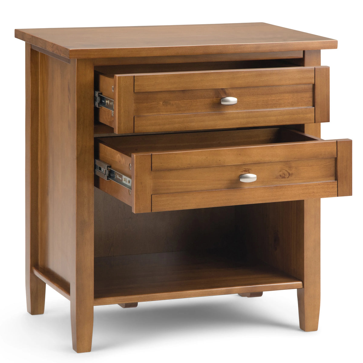Warm Shaker 24 inch Solid Wood Transitional Night Stand in Light Golden Brown (Set of 2)
