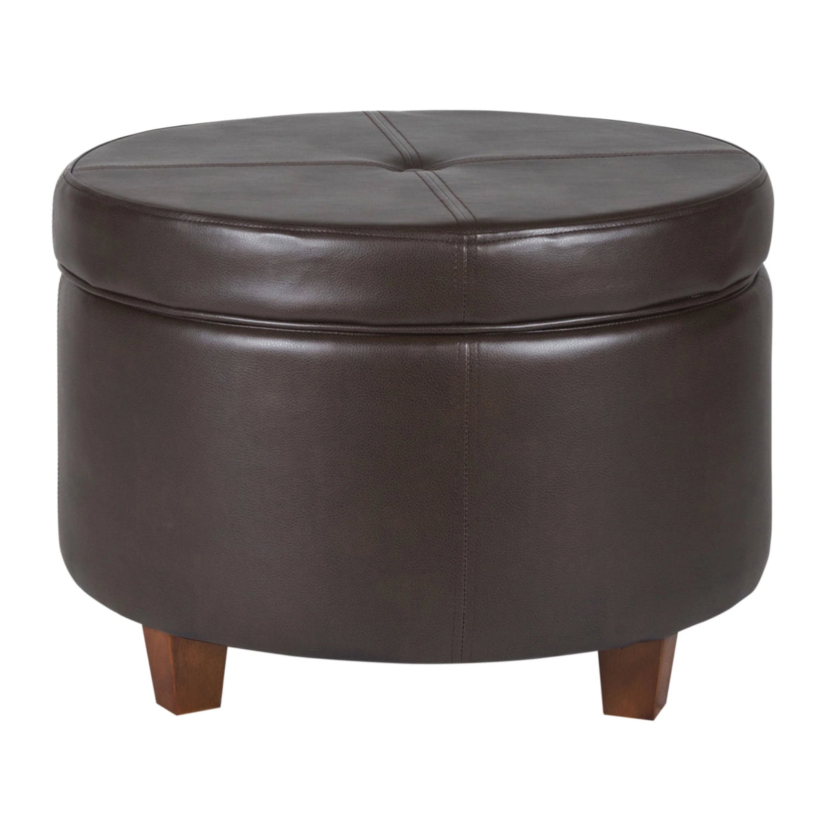 HomePop Large Leatherette Storage Ottoman, Multiple Colors