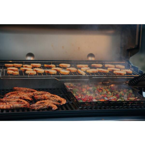 Genesis E-335 3- Burner Propane Gas Grill in Deep Ocean Blue with Side Burner