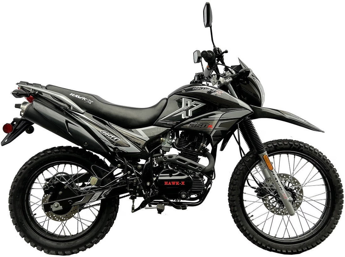 RPS New Hawk X 250 Enduro Dirtbike adults youth Dual Sports 5 Speed bike - Color Black