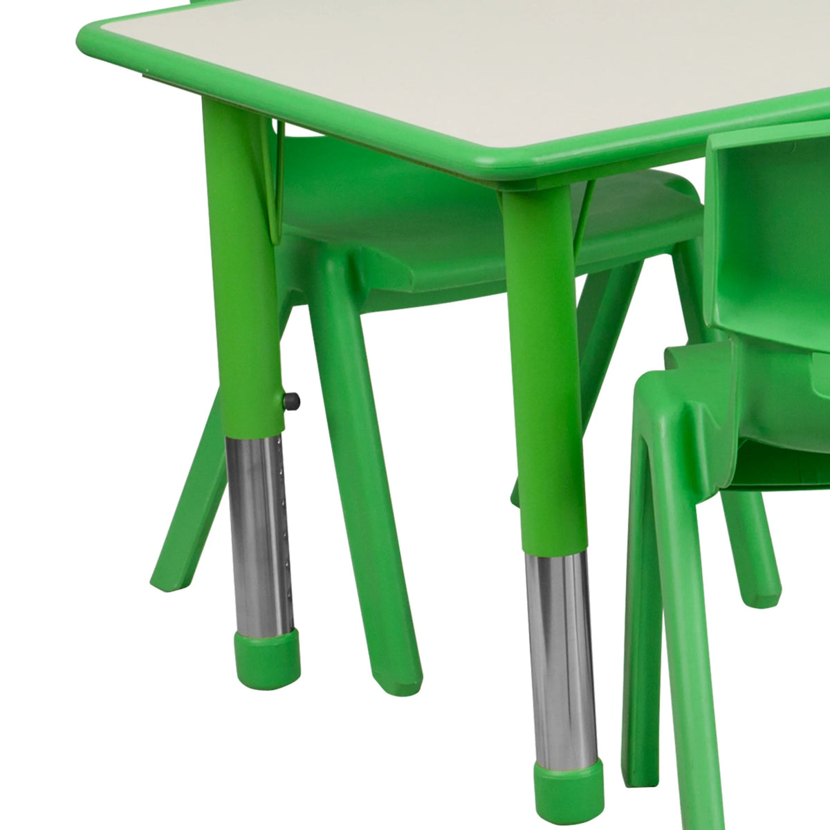 Flash Furniture Emmy Rectangular Adjustable Activity Table with 6 Stacking Chairs, Natural