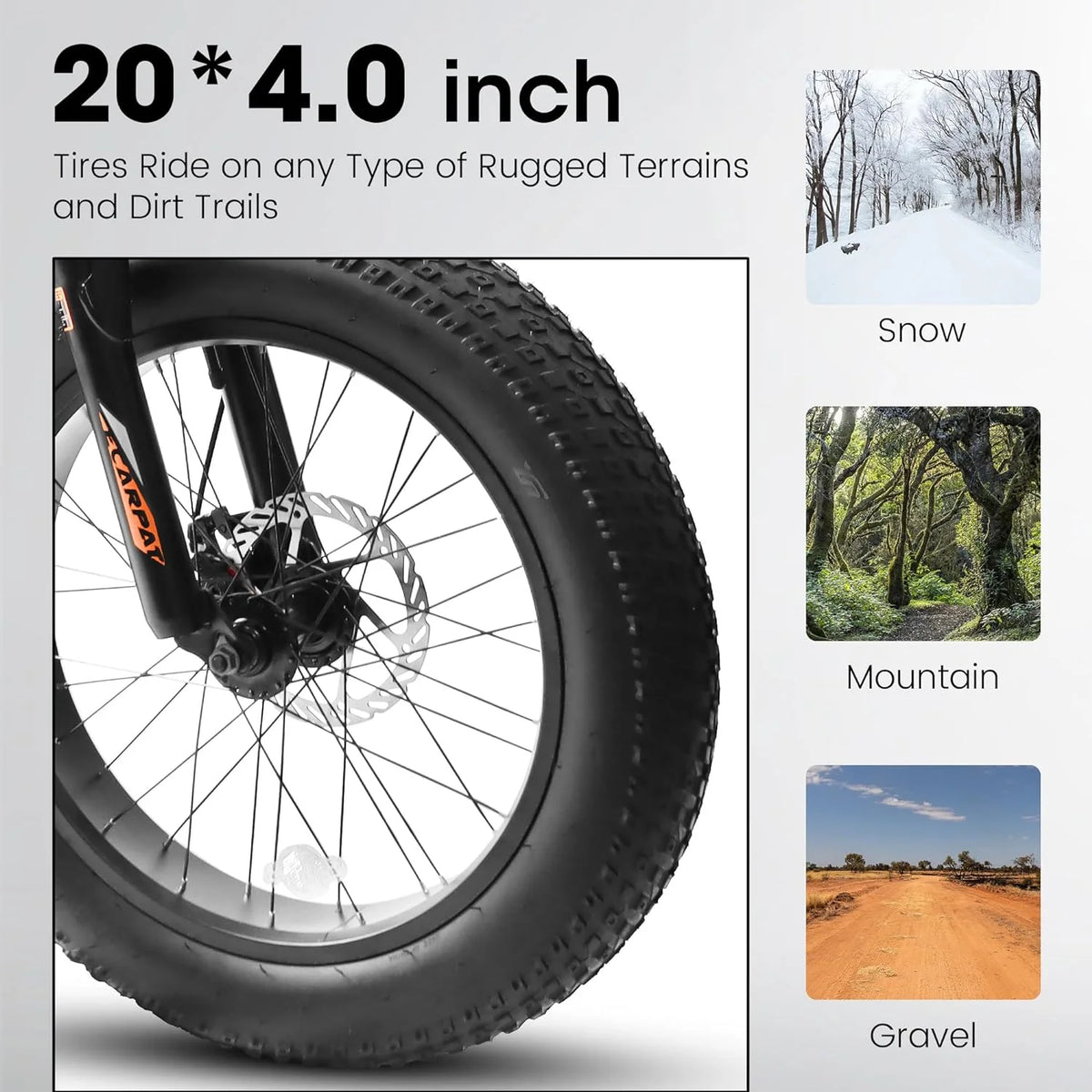 20 Inch Mountain Bike for 7-15 Years Old, 7 Speed Kids Bike with High Carbon Steel Frame, Fat Tire and Dual Disc Brake, Front Suspension Mountain Bicycle Gift for Boys Girls, Grey-Orange