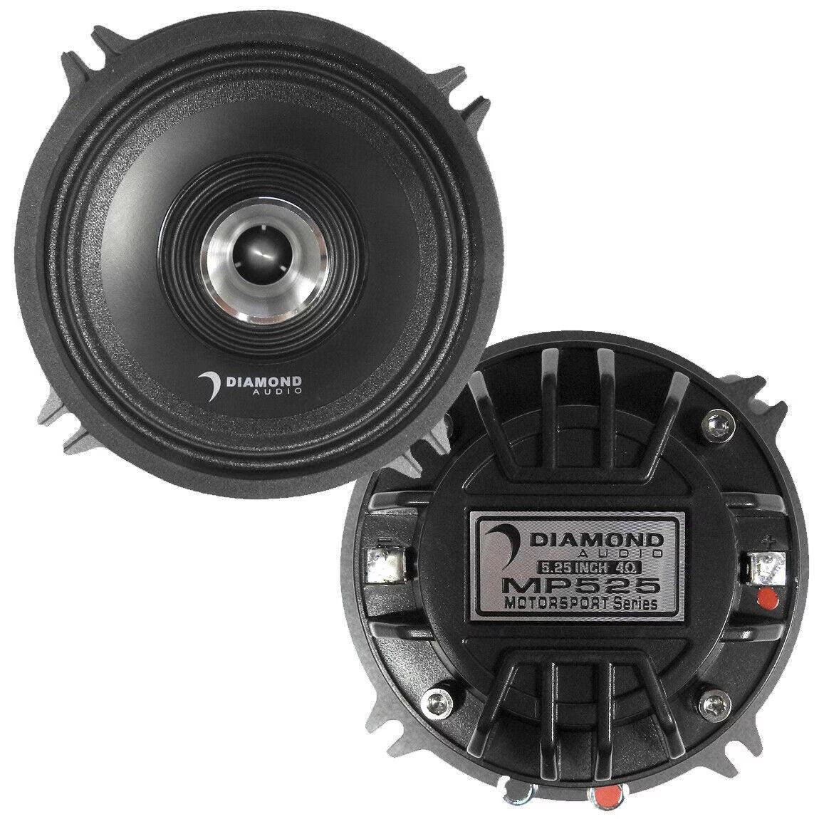 Diamond Audio MP525 PRO Powersports Full-Range Co-Ax Horn Speakers Pair, 5.25", 300 W Max Power, for Car/Motorcycle/ATV or other Motorsports Vehicles + + free precision screw as a gift or Dome Tweeter