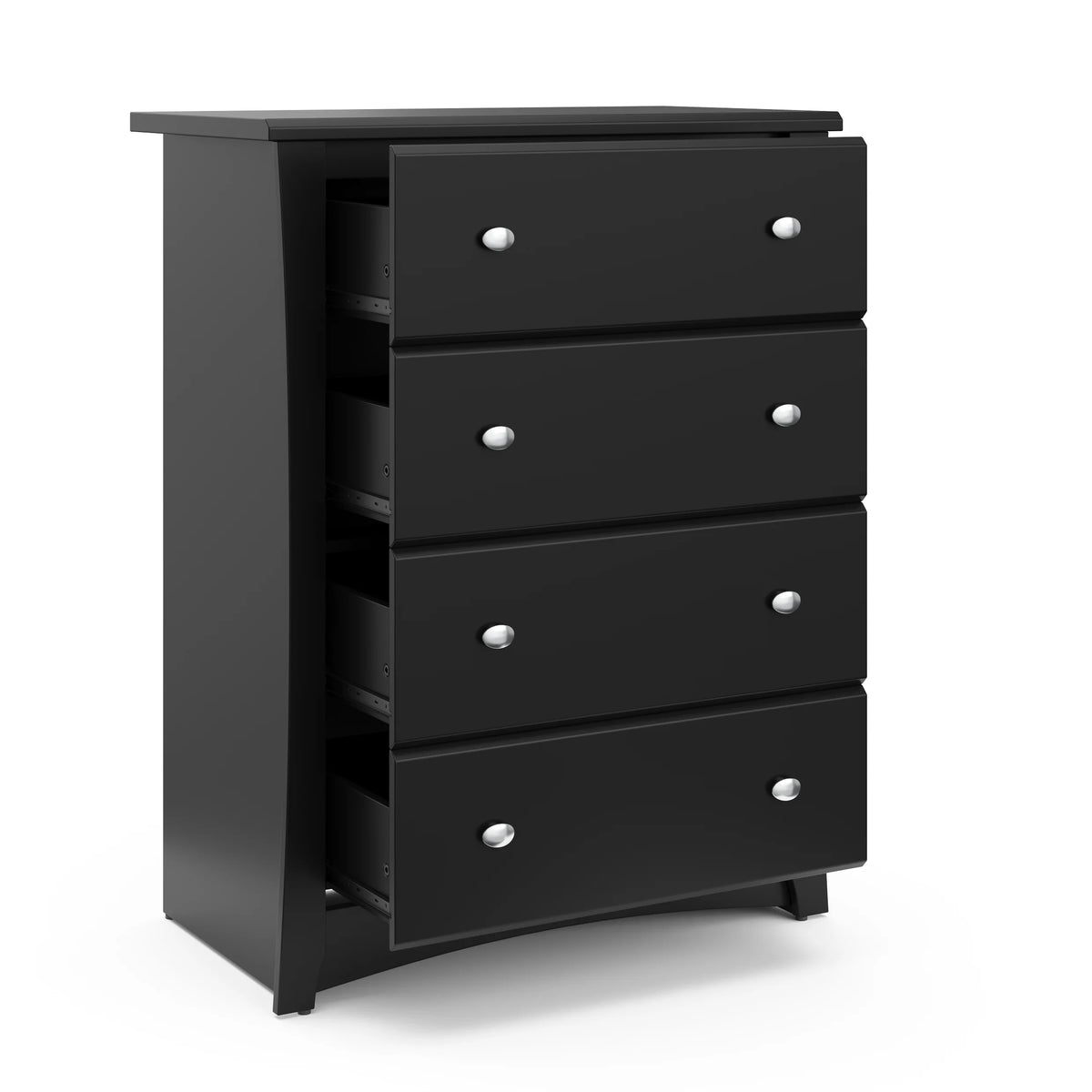 Storkcraft Crescent 4 Drawer Childrens Nursery Dresser, Espresso