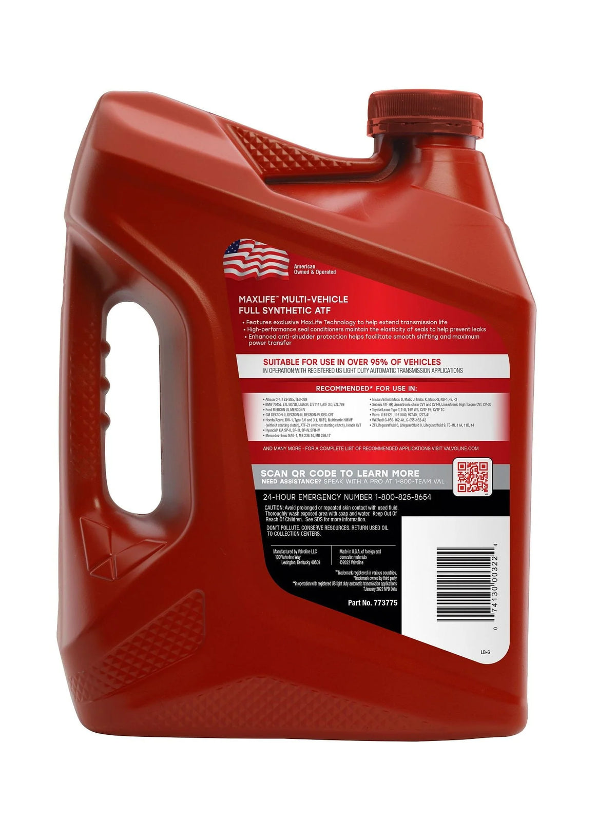 Valvoline MaxLife Multi-Vehicle Full Synthetic Automatic Transmission Fluid (ATF) 1 GA