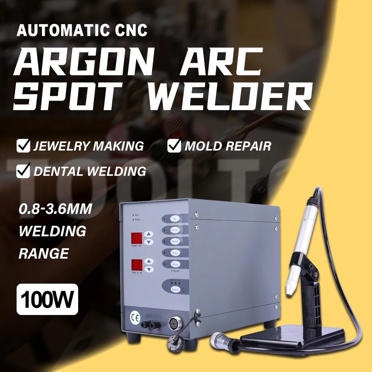 Tooltos Automatic CNC Pulse Argon Arc Tig Jewelry Spot Welding Machine