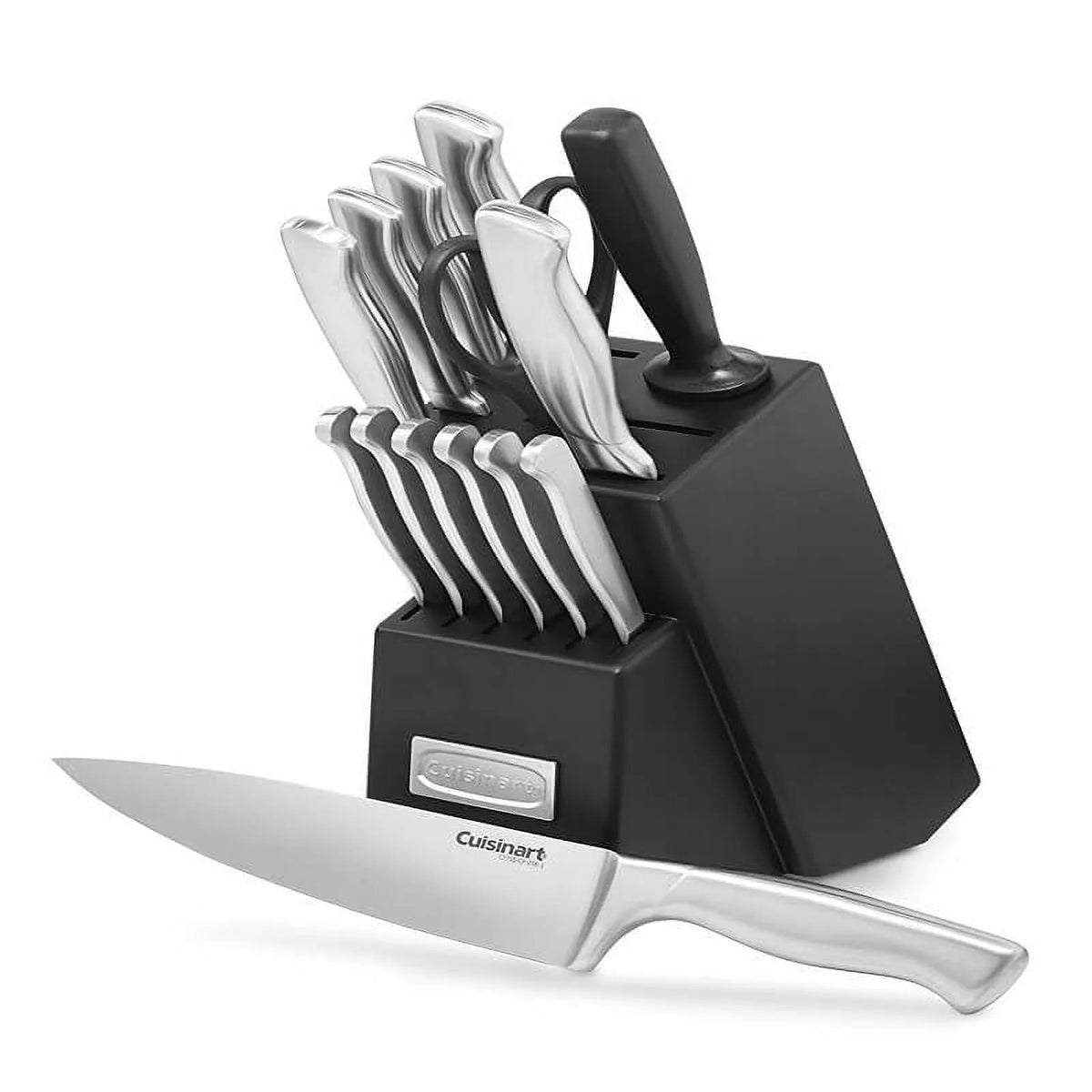 Cuisinart Stainless Steel Hollow Handle 15-Piece Knife Block Set with Acacia Wood