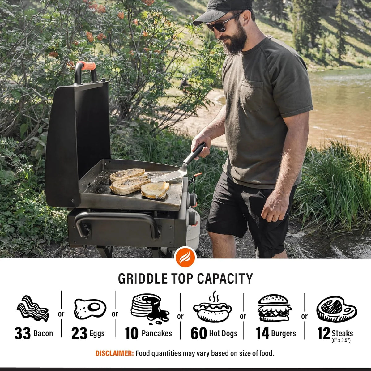 Blackstone On the Go 2-Burner 22" Scissor Cart Griddle with Hood