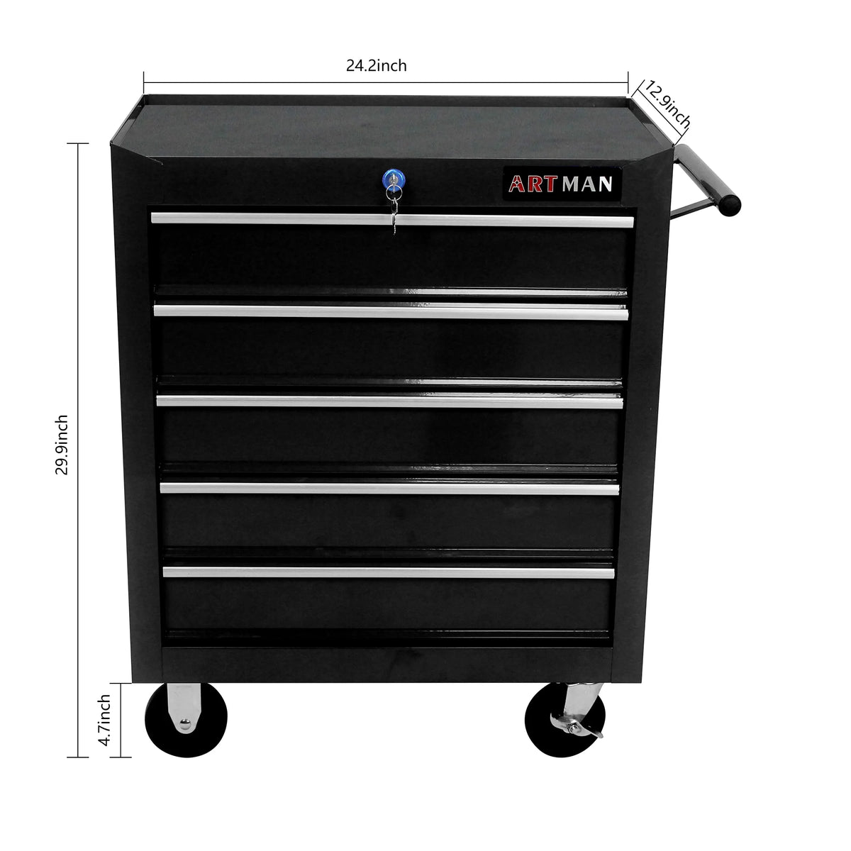 ARTMAN 5 Drawer Rolling Tool Chest, Tool Storage Cabinet  with Wheels and Drawers for Garage Warehouse