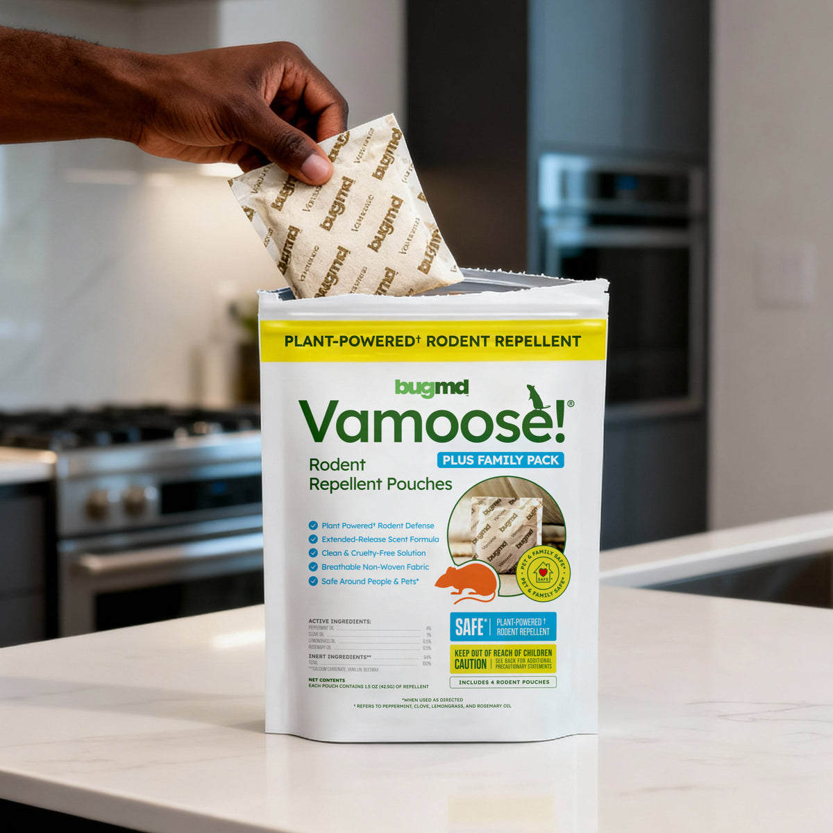 BugMD Vamoose Plus Rodent Repellent Pouches, 8-pack