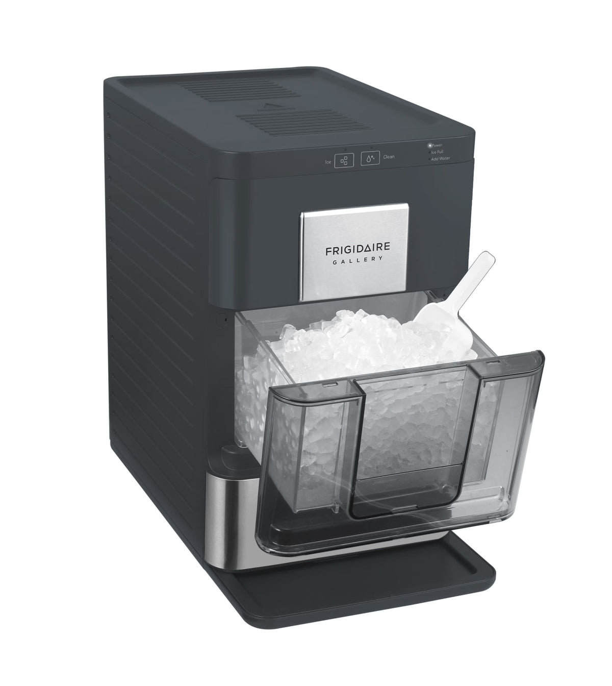 Frigidaire Gallery 33 lbs. Touchscreen Nugget Ice Maker - Stainless Steel Accent, EFIC220, Black