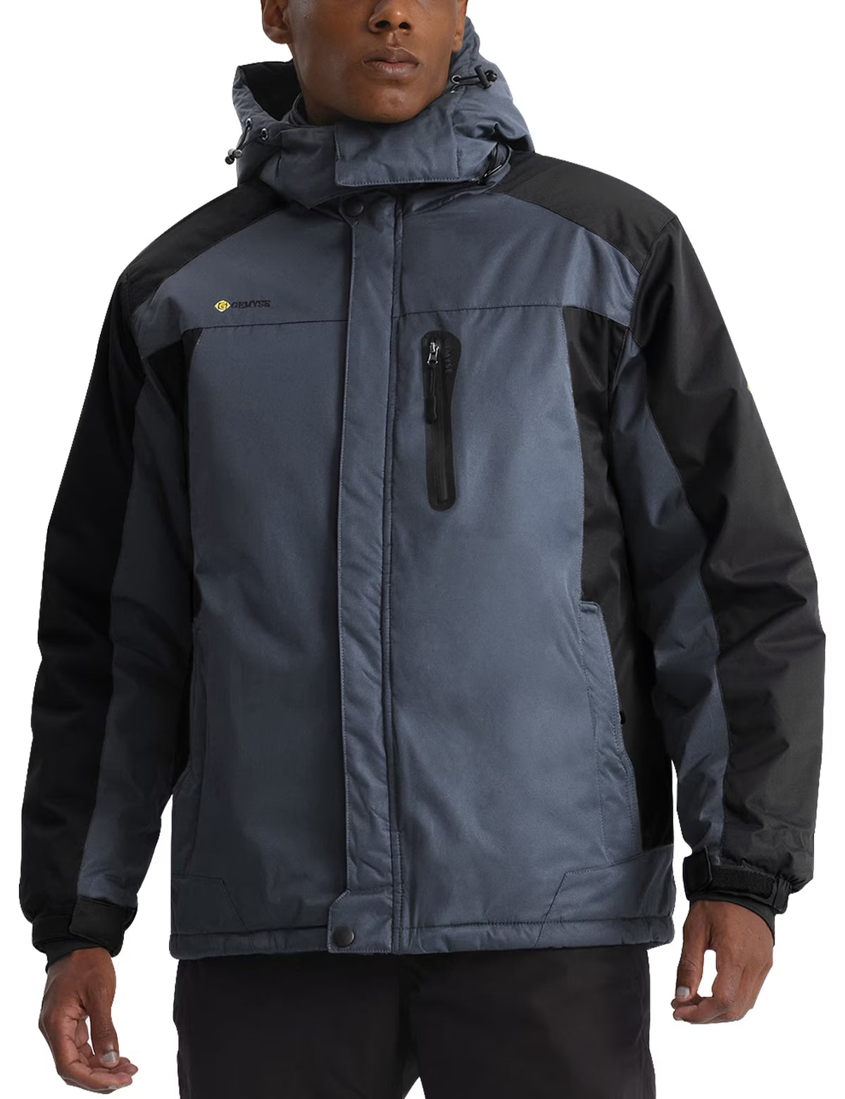 GEMYSE Mens Mountain Ski Snow Jacket Waterproof Windbreaker for Winter Rain(Graphite Grey, XL)