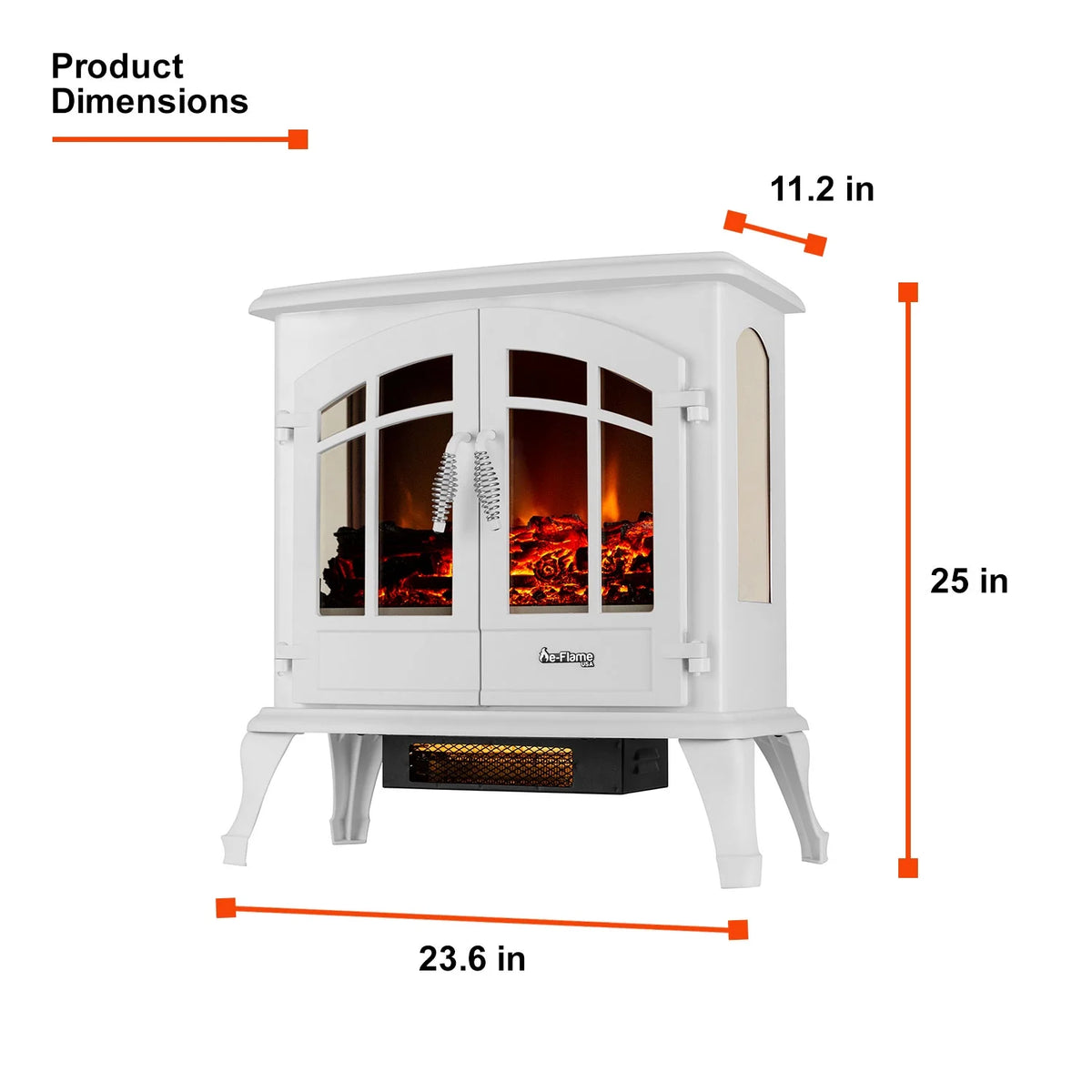 e-Flame USA Jasper Free Standing Electric Fireplace Stove - Red