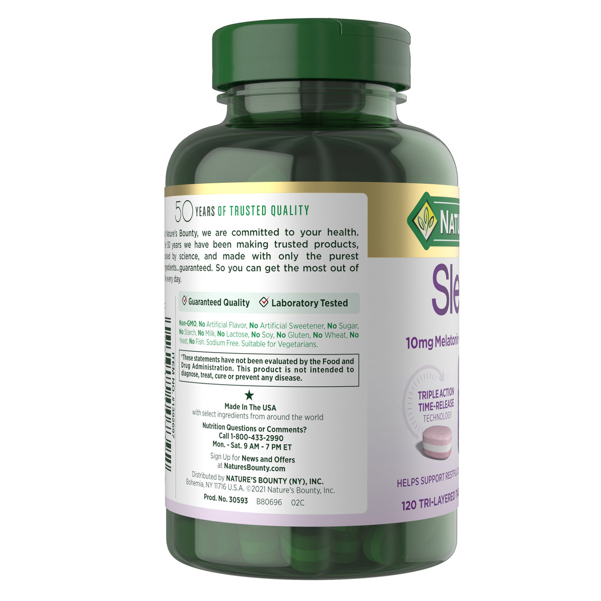 Nature's Bounty Sleep3 10 mg. Melatonin, 120 Tablets