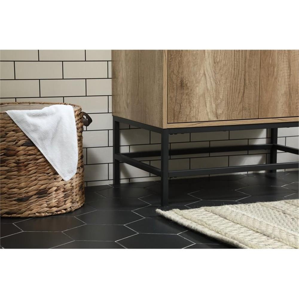 Elegant Decor Eugene 30" Aluminum MDF Single Bathroom Vanity in Mango Wood
