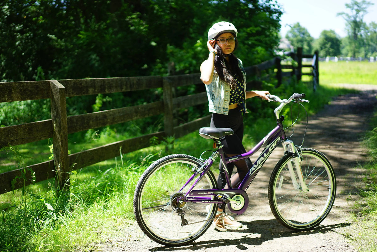 Bicycle 26 In. Avalon Comfort Women's Full Suspension Hybrid Bike, Purple