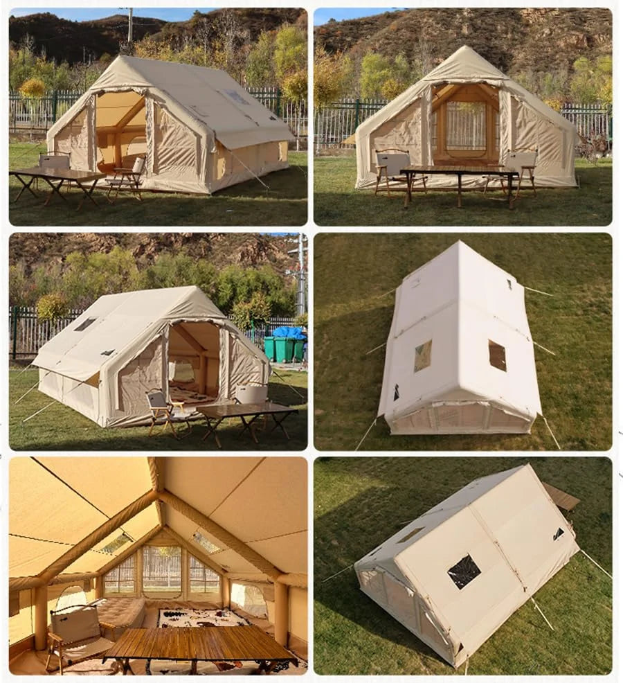 UNISTRONGH 6/8-Person Inflatable Glamping Tent with Hand Pump