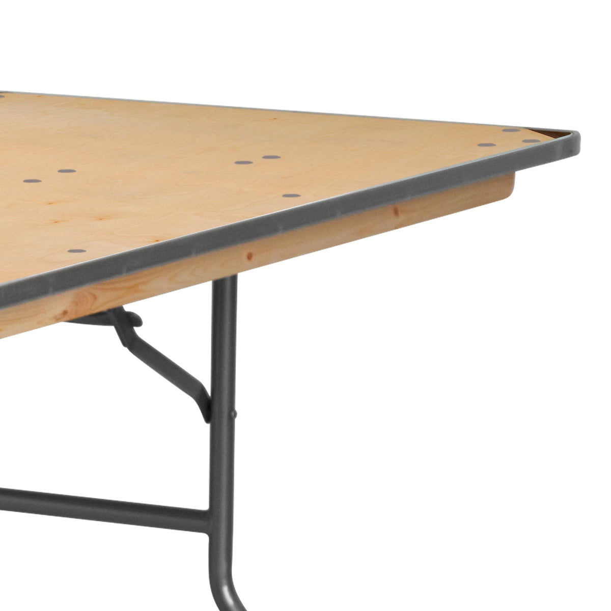 Flash Furniture 8-Foot Rectangular HEAVY DUTY Birchwood Folding Banquet Table with METAL Edges and Protective Corner Guards