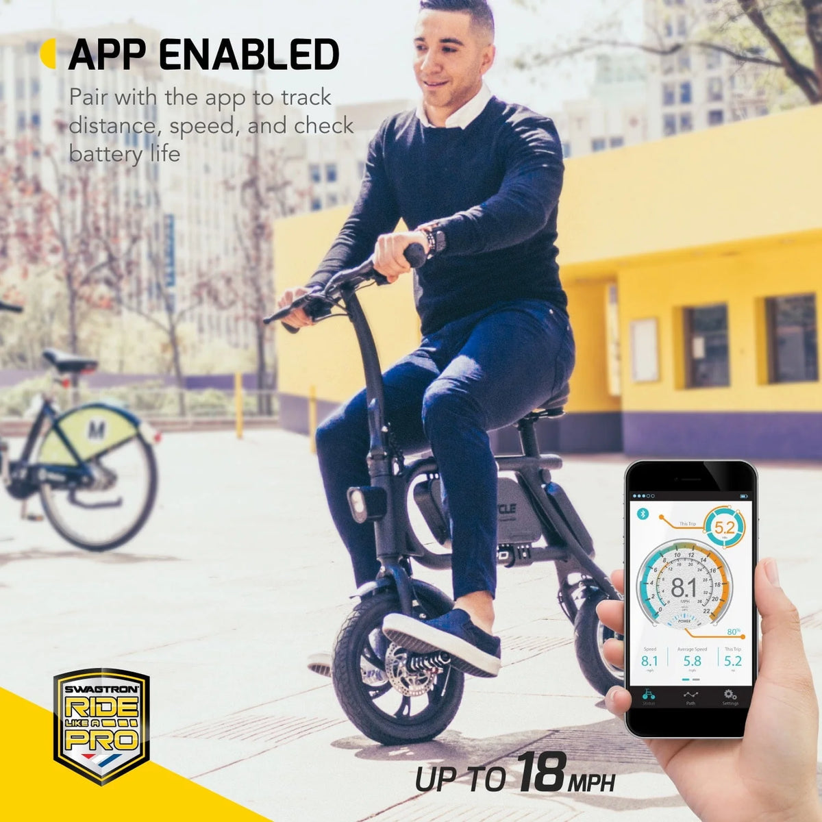 Swagtron Swag cycle Pro Pedal-Free Electric Scooter Rider