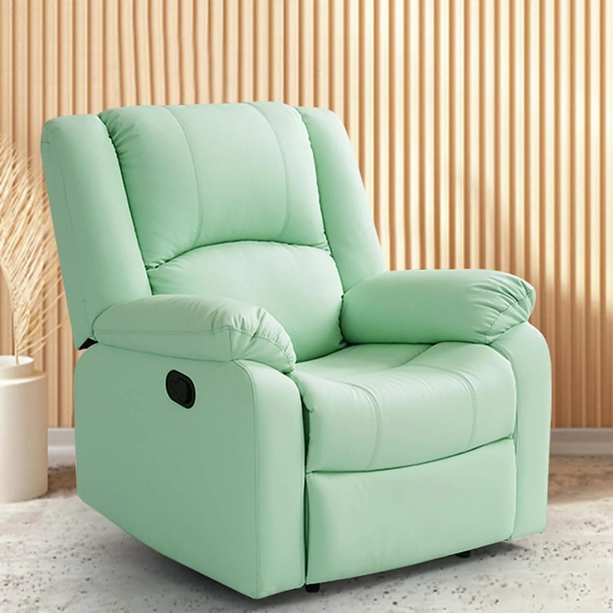 Fairyland PU Leather Ergonomic Recliner, Adjustable Seat Back and Footrest, Quick Installation, Brown